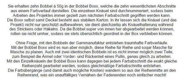 Garnmanufaktur LoLa Bobbel Boxx Finsternis