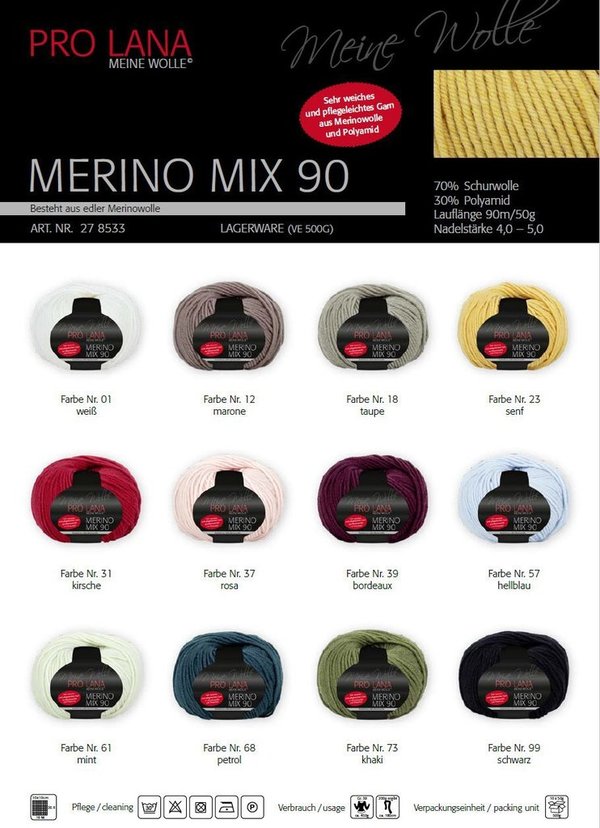 Pro Lana Merino Mix 90 0001 (50g)